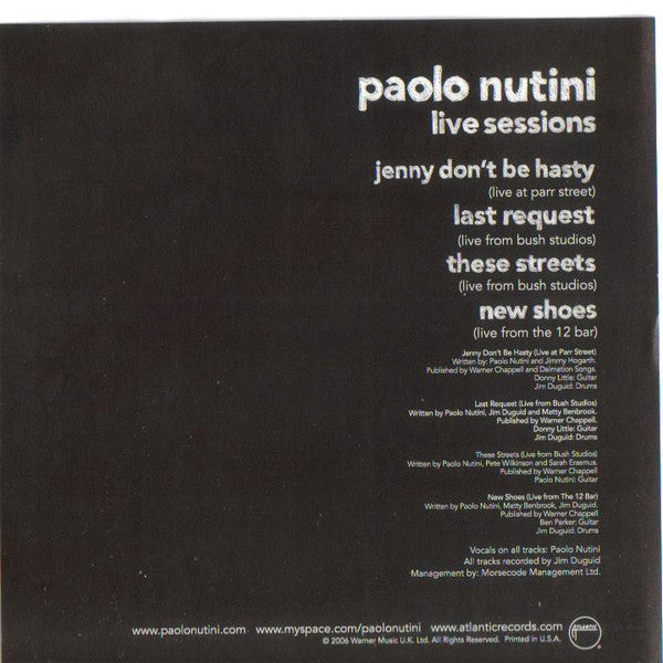 Paolo Nutini : Live Sessions (CD, EP, Ltd)