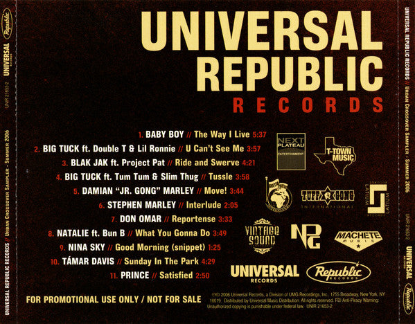 Various : Urban Crossover Sampler - Summer 2006 (CD, Comp, Promo, Smplr)
