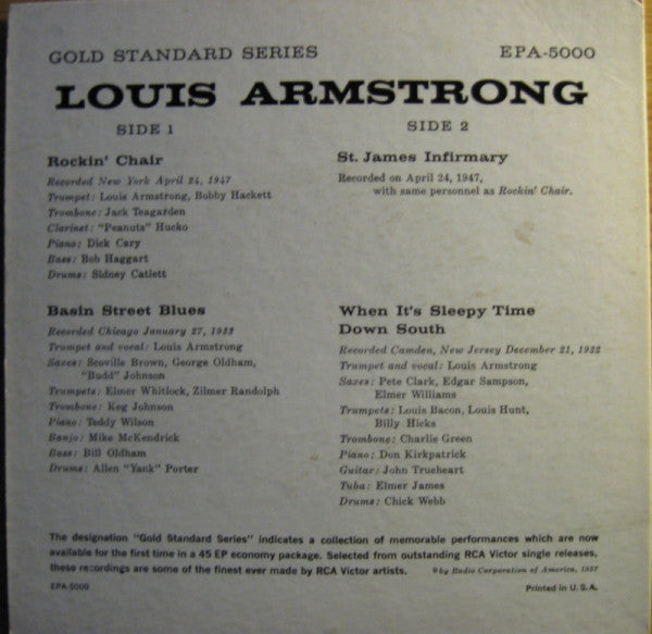 Louis Armstrong : Rockin' Chair (7", EP, Comp)