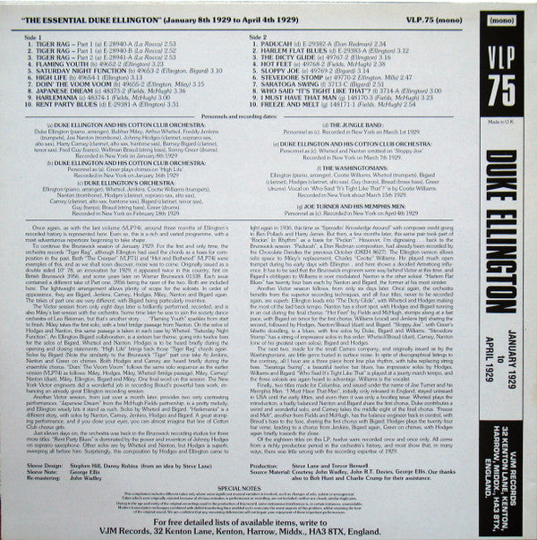 Duke Ellington : The Essential Duke Ellington: January 8th 1929 to April 4th 1929 (LP, Comp)
