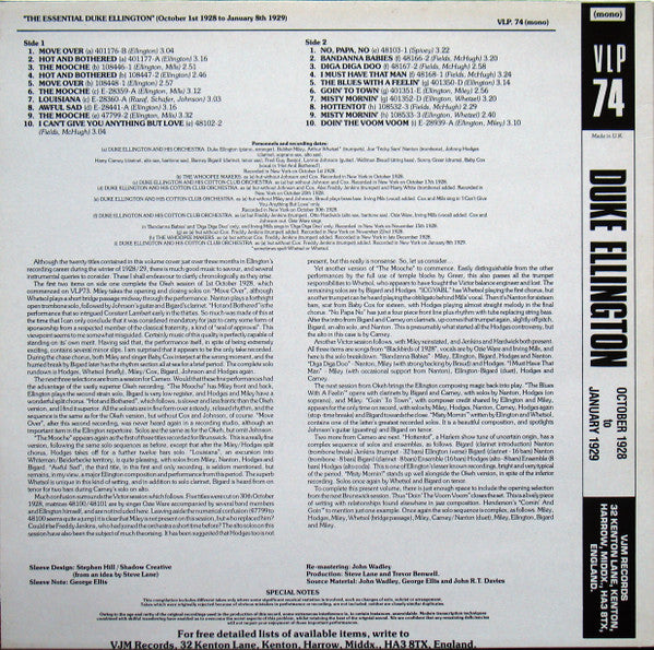Duke Ellington : The Essential Duke Ellington: October 1st 1928 To January 8th 1929 (LP, Comp)