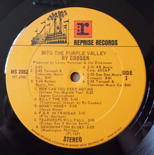 Ry Cooder : Into The Purple Valley (LP, Album, Gat)