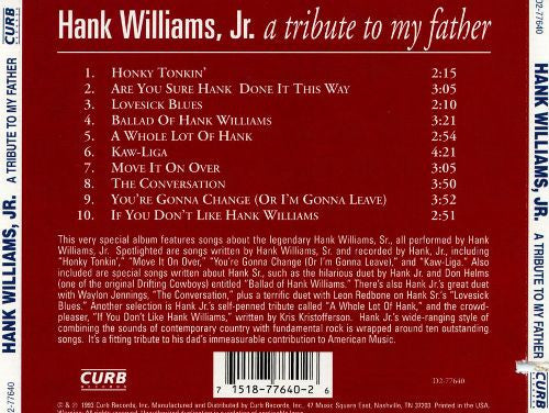 Hank Williams Jr. : A Tribute To My Father (CD, Album)