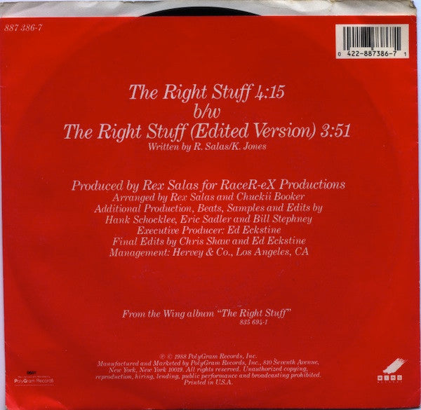 Vanessa Williams : The Right Stuff (7", Single)