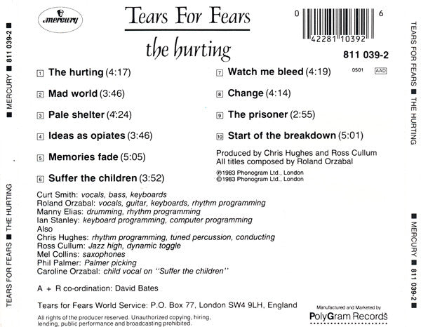 Tears For Fears : The Hurting (CD, Album, RE)