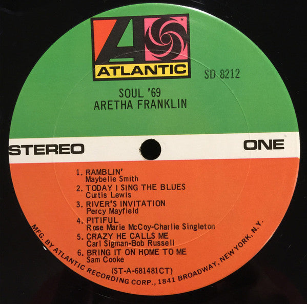 Aretha Franklin : Soul '69 (LP, Album, CT,)