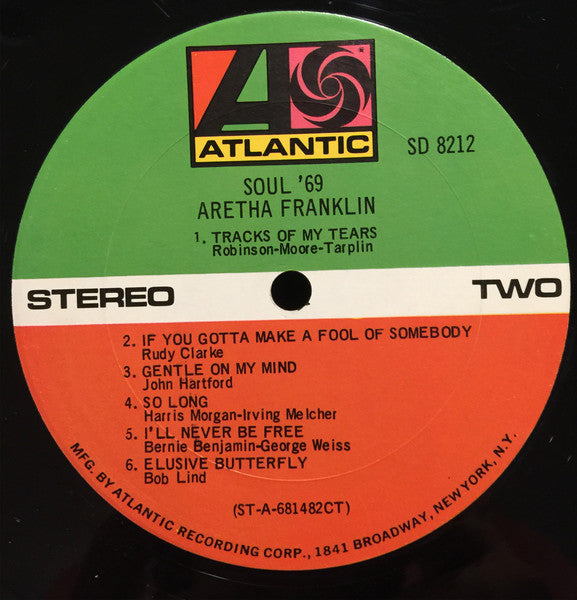 Aretha Franklin : Soul '69 (LP, Album, CT,)