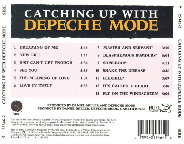 Depeche Mode : Catching Up With Depeche Mode (CD, Comp, RE, SRC)
