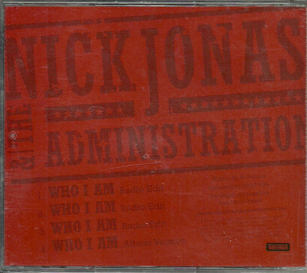 Nick Jonas & The Administration : Who I Am (CD, Single, Promo)