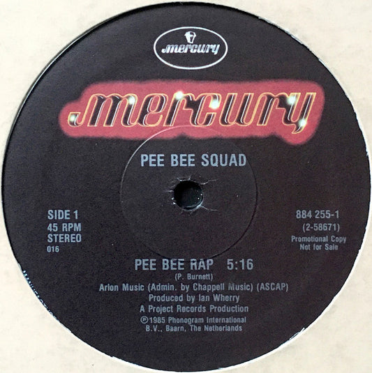 Pee Bee Squad : Pee Bee Rap (12", Promo)