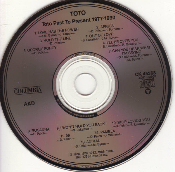 Toto : Past To Present 1977-1990 (CD, Comp)