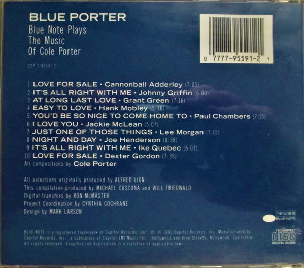 Cole Porter : Blue Porter: Blue Note Plays The Music Of Cole Porter (CD, Comp)