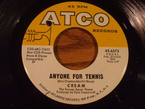 Cream (2) : Anyone For Tennis  (7", Single)