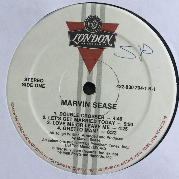 Marvin Sease : Marvin Sease (LP, Album, Hau)