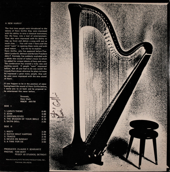 Harvi Griffin : The Voice And Harp Of Harvi Griffin (LP, Album)