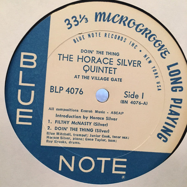 The Horace Silver Quintet : Doin' The Thing - At The Village Gate (LP, Album, Mono, RP)
