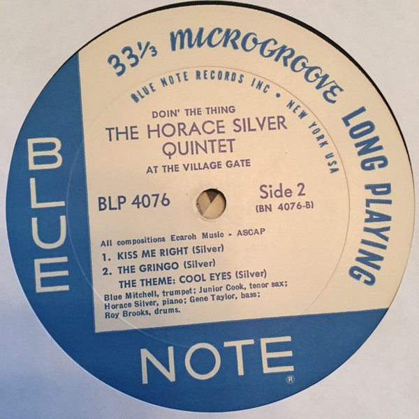 The Horace Silver Quintet : Doin' The Thing - At The Village Gate (LP, Album, Mono, RP)
