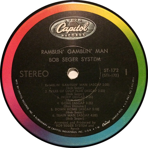 Bob Seger System : Ramblin' Gamblin' Man (LP, Album)