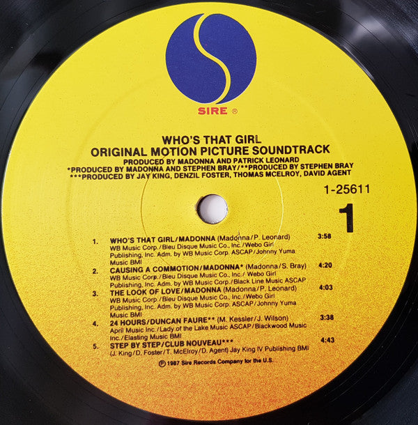 Madonna : Who's That Girl (Original Motion Picture Soundtrack) (LP, Album, All)