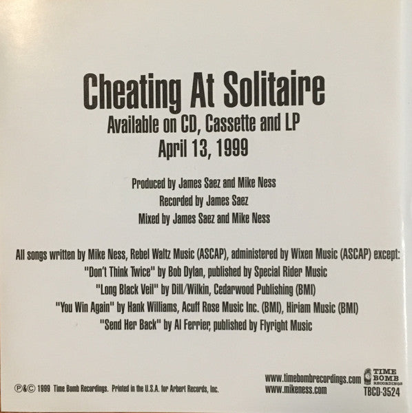 Mike Ness : Cheating At Solitaire (CD, Album, Promo)
