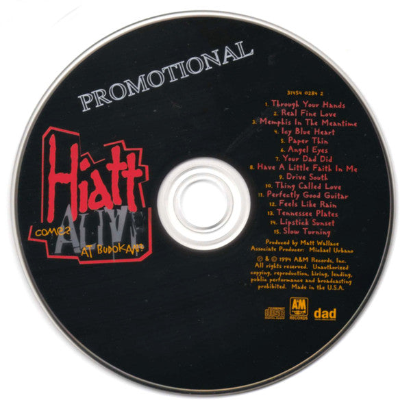 John Hiatt & The Guilty Dogs : Hiatt Comes Alive At Budokan? (CD, Album, Promo)