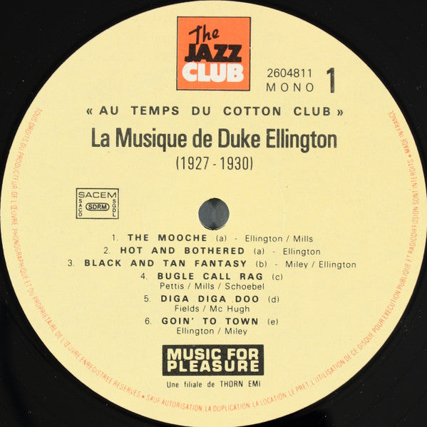 Duke Ellington : Au Temps du Cotton Club (LP, Comp, Mono)