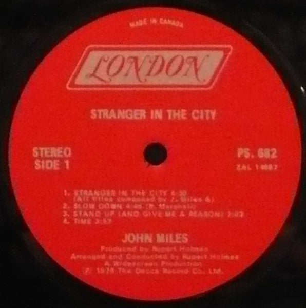 John Miles : Stranger In The City (LP, Album, Red)