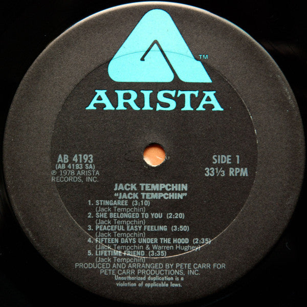 Jack Tempchin : Jack Tempchin (LP, Album, Ter)