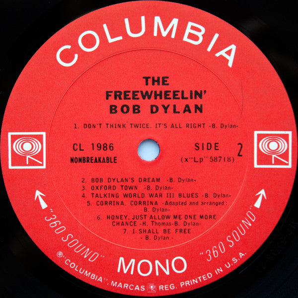 Bob Dylan : The Freewheelin' Bob Dylan (LP, Album, Mono, RE, San)