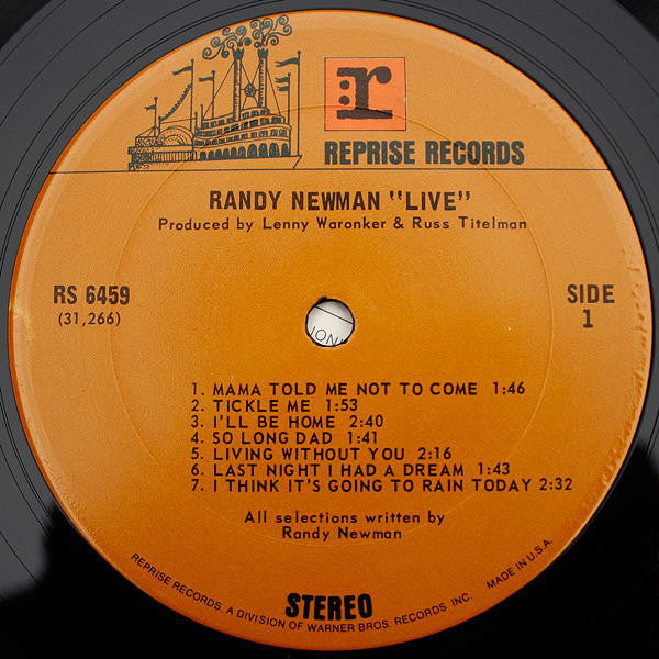 Randy Newman : Live (LP, Album, San)