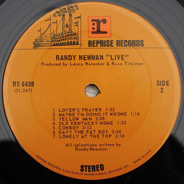 Randy Newman : Live (LP, Album, San)