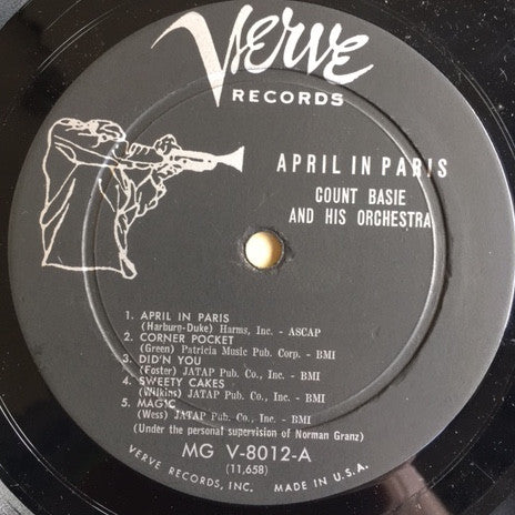 Count Basie And His Orchestra* : April In Paris (LP, Album, Mono)