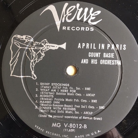 Count Basie And His Orchestra* : April In Paris (LP, Album, Mono)
