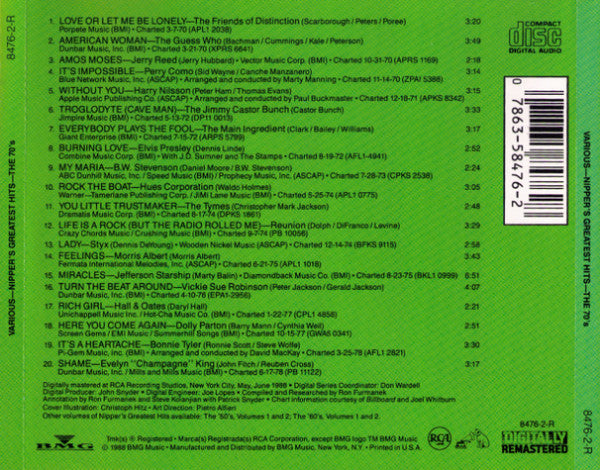 Various : Nipper's Greatest Hits - The 70's (CD, Comp)