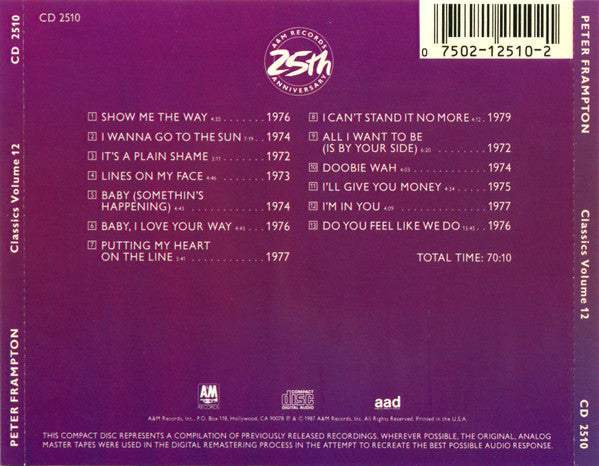 Peter Frampton : Classics Volume 12 (CD, Comp, RE, Dig)