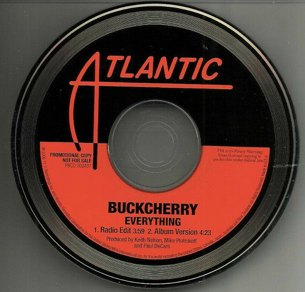 Buckcherry : Everything (CD, Single, Promo)