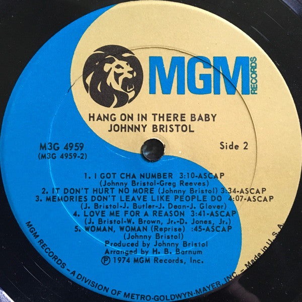 Johnny Bristol : Hang On In There Baby (LP, Album)