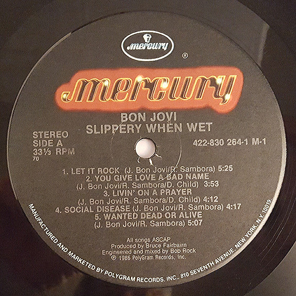 Bon Jovi : Slippery When Wet (LP, Album, 70 )