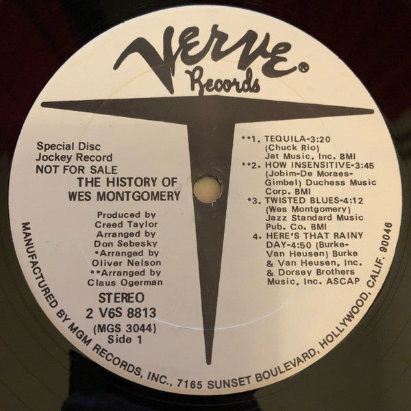 Wes Montgomery : The History Of Wes Montgomery (2xLP, Comp, Promo)