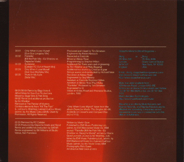Depeche Mode : Only When I Lose Myself (CD, Maxi, FLP)