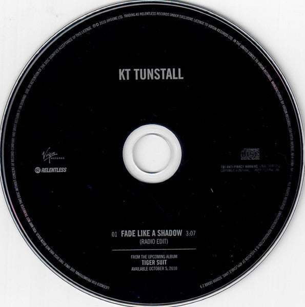 KT Tunstall : Fade Like A Shadow (CD, Single, Promo)