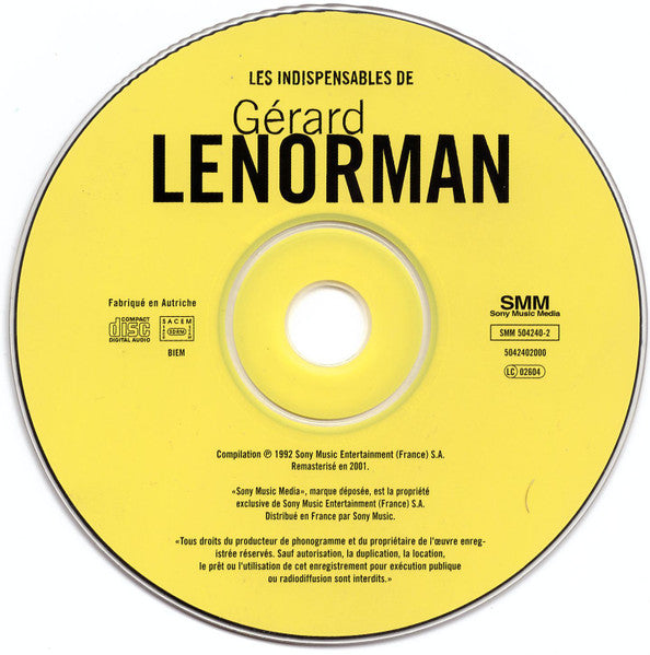 Gérard Lenorman : Les Indispensables De Gérard Lenorman  (CD, Comp, RE, RM)