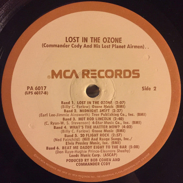 Commander Cody And His Lost Planet Airmen : Lost In The Ozone (LP, Album, RE)