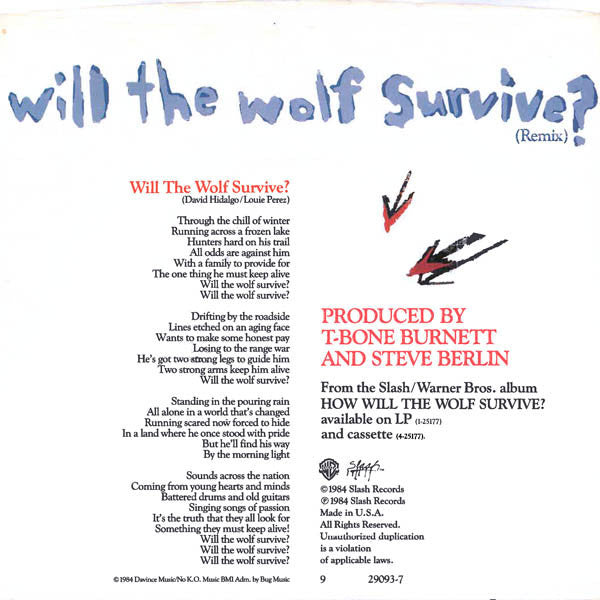 Los Lobos : Will The Wolf Survive? (7", Single)