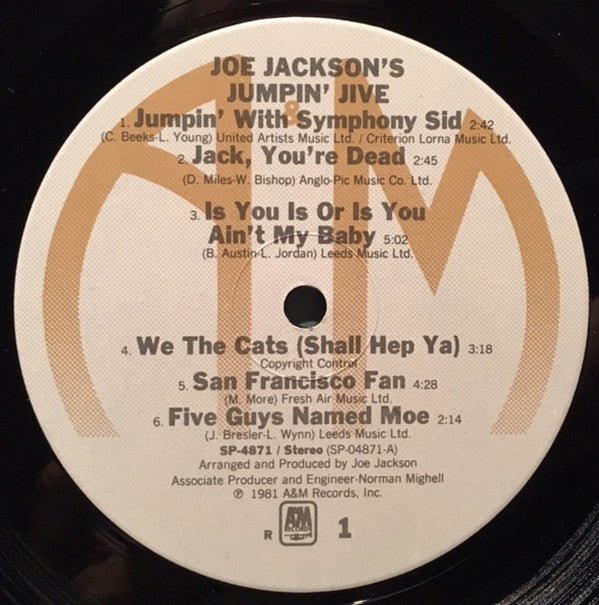 Joe Jackson's Jumpin' Jive : Joe Jackson's Jumpin' Jive (LP, Album, R -)