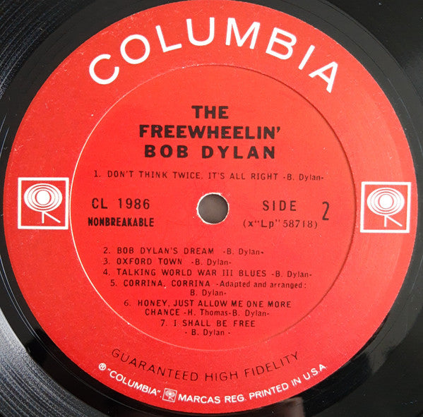 Bob Dylan : The Freewheelin' Bob Dylan (LP, Album, Mono)