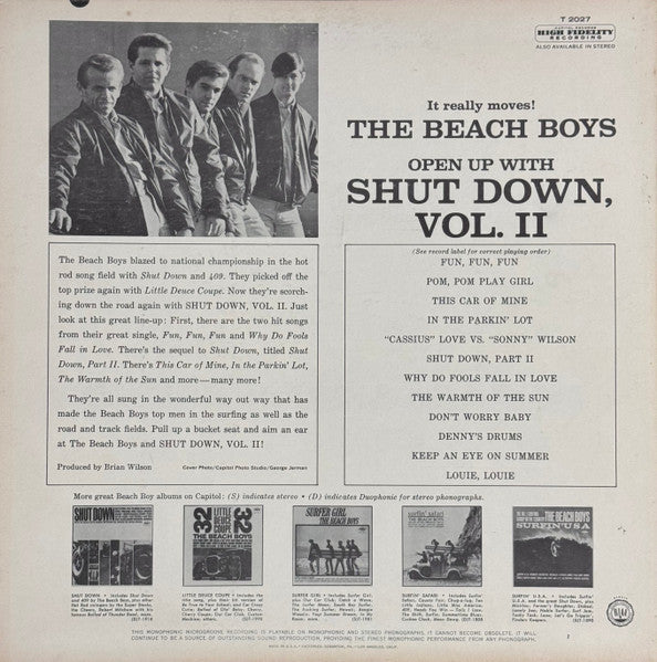 The Beach Boys : Shut Down Volume 2 (LP, Album, Mono, Scr)