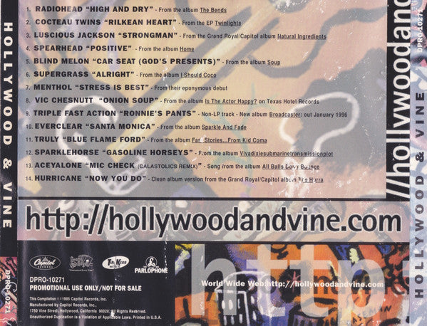 Various : Hollywood & Vine (CD, Comp, Promo, Smplr)