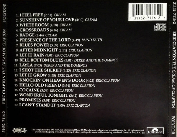 Eric Clapton : The Cream Of Clapton (CD, Comp, RM, PMD)