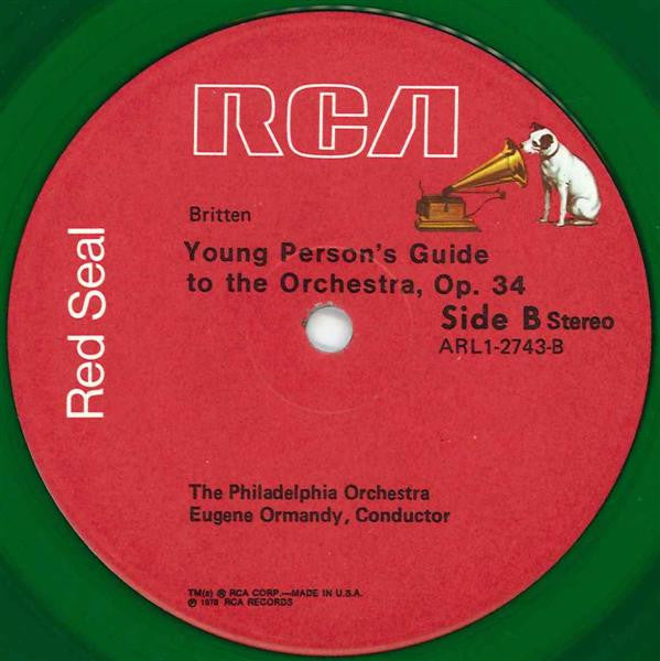 David Bowie Narrates Sergei Prokofiev / Eugene Ormandy & The Philadelphia Orchestra Perform Benjamin Britten : Peter And The Wolf / Young Person's Guide To The Orchestra (LP, Album, Ltd, Gre)
